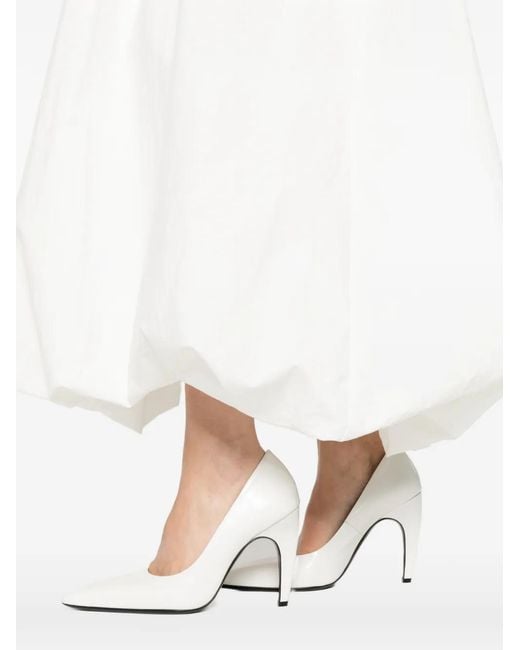 ELEH White Scoop-Neck Midi Dress