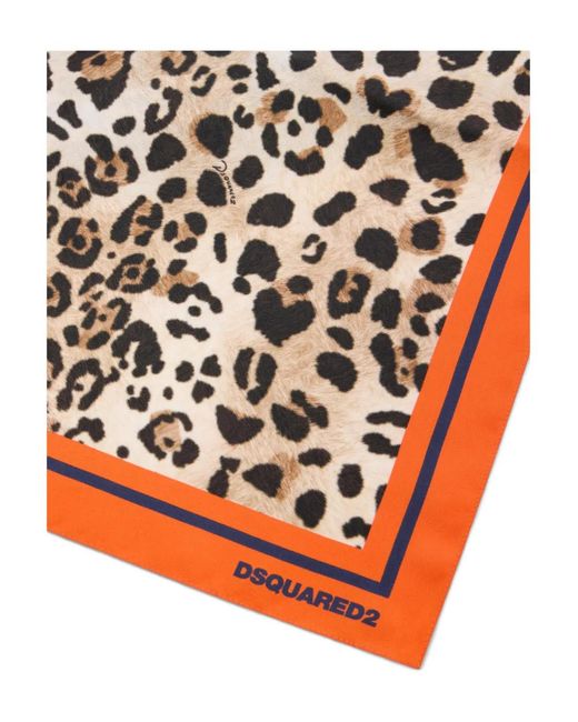 DSquared² Metallic Wild2 Leopard Print Scarf
