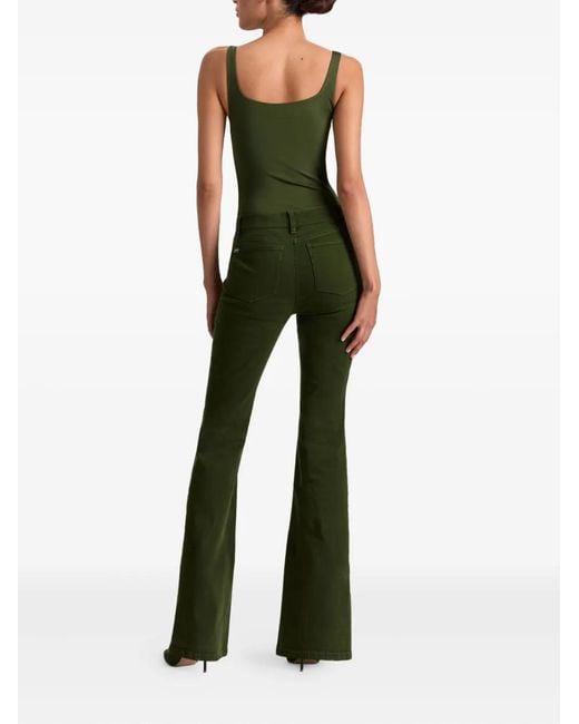 Alice + Olivia Green Eve Front-Zip Jumpsuit