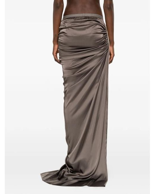 Rick Owens Gray Edfu Draped Maxi Skirt