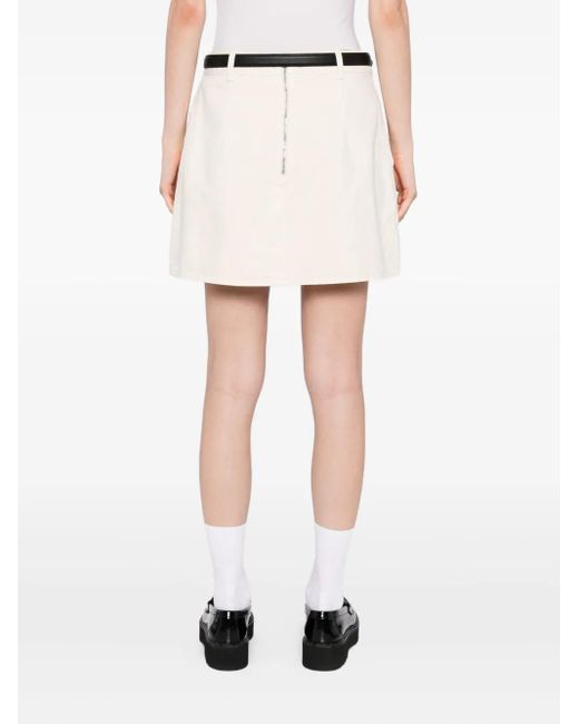 Self-Portrait White Beaded Floral Mini Skirt
