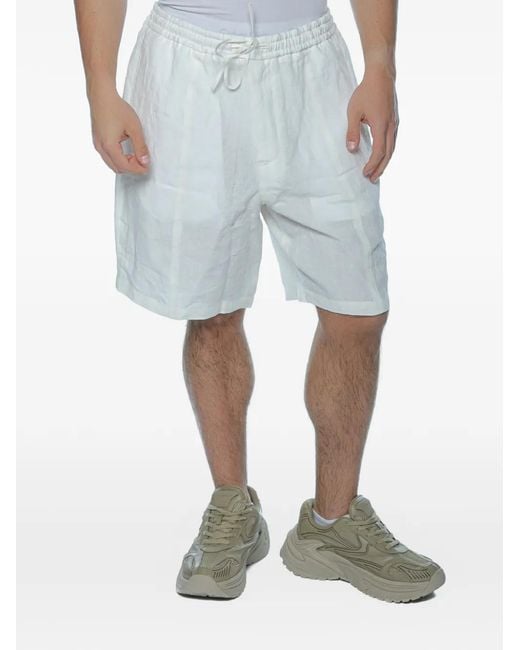 Emporio Armani Blue Drawstring-Fastening Shorts for men