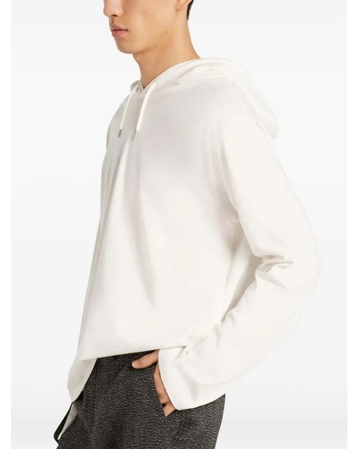 Courreges White Asymmetric Long-Sleeve Hoodie