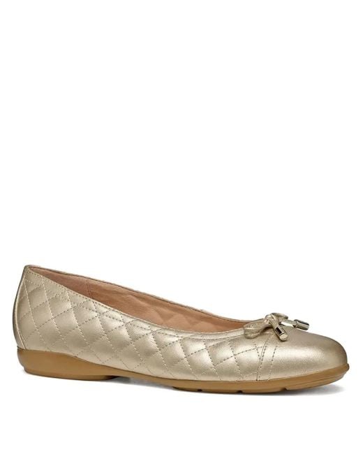 Geox Brown Quilted Bow Ballet Flats