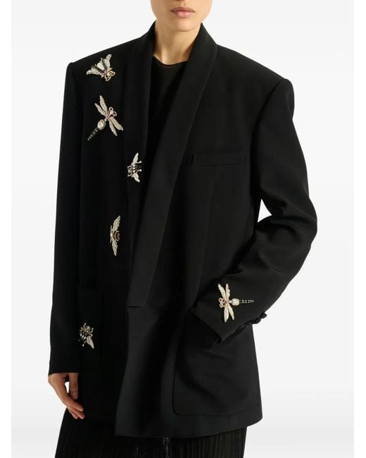 Balmain Black Embroidered Insect Jacket