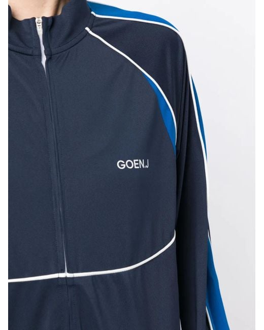 Goen.J Blue Logo-Print Track Jacket