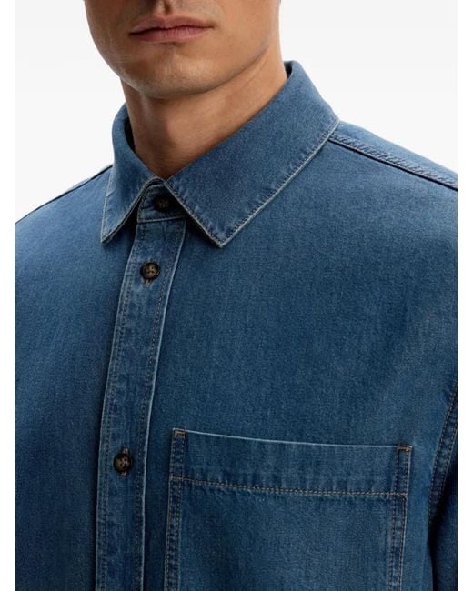 12 STOREEZ Blue Pocket Denim Shirt for men