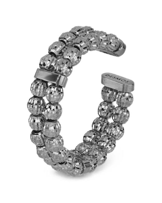 Desmo Gray Crystal Ring Mit Facettierten Perlen