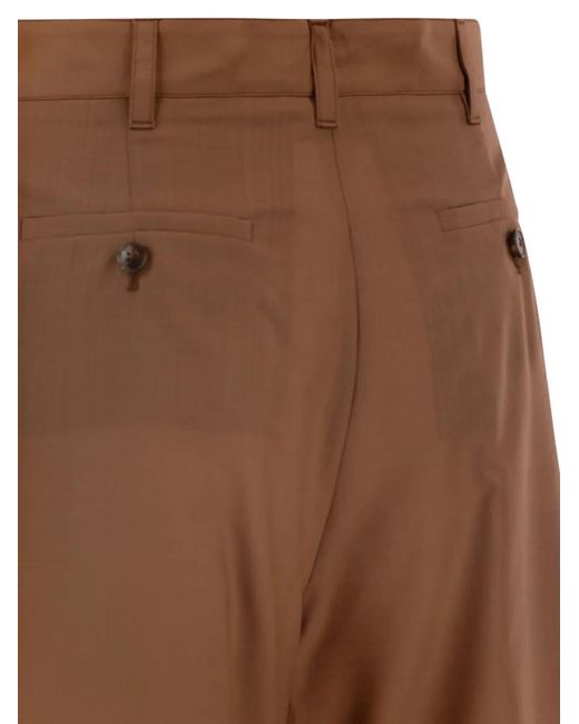 Herno Brown Pleated Bermuda Shorts