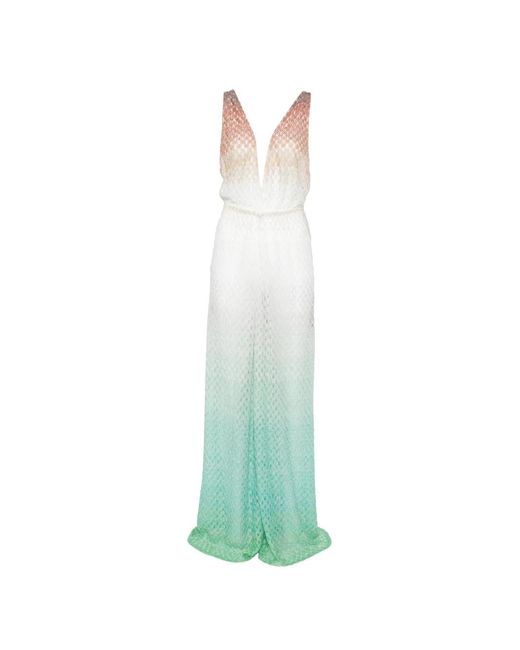 Missoni White V-Neck Jumpsuit