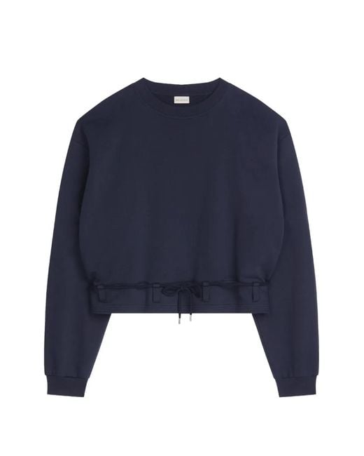 Dries Van Noten Blue Cropped Sweatshirt for men