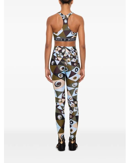 Emilio Pucci White Occhi-Print Leggings