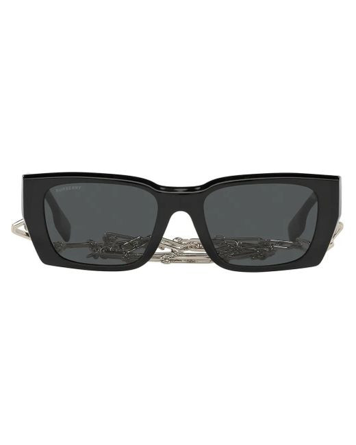 Burberry Black Poppy Rectangular-Frame Sunglasses
