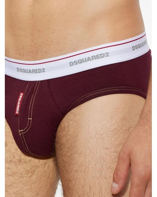 Calzoncillos De Algodón Con Logo DSquared² de hombre de color Purple