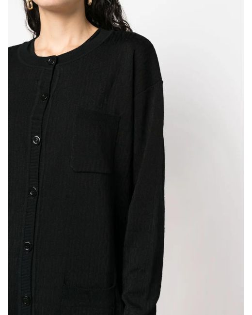 Moschino Black Monogram-Jacquard Cardigan