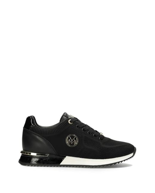 Mexx Black Gitte Glitter Logo-Plaque Panelled Sneakers