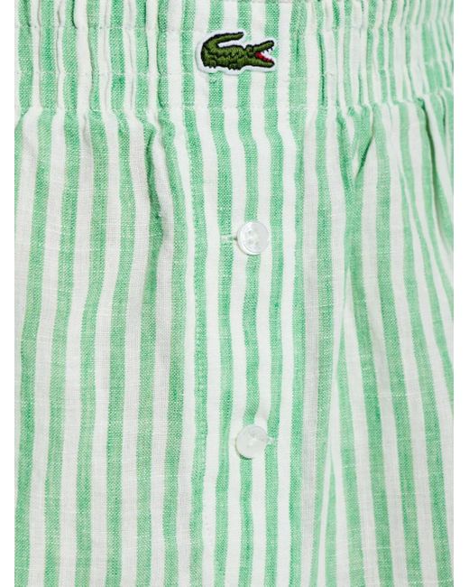 Lacoste Green Striped Shorts