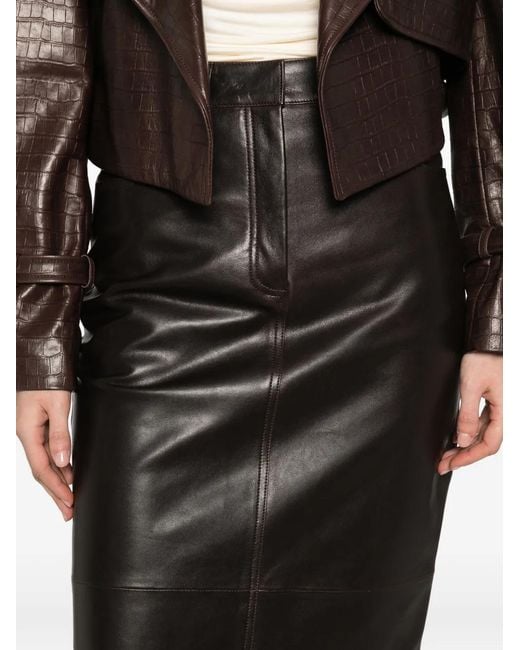 Nour Hammour Black Ghalia Pocket Pencil Midi Skirt