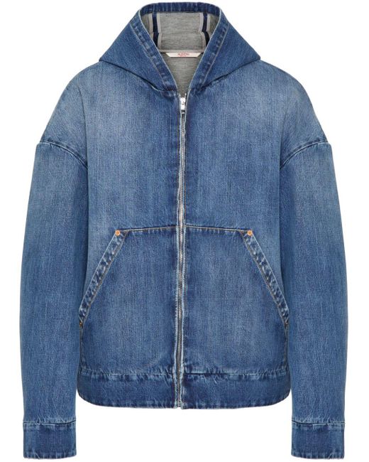 Logo hooded denim jacket sale