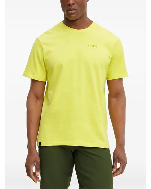 Haglöfs Yellow Logo-Embroidered T-Shirt for men