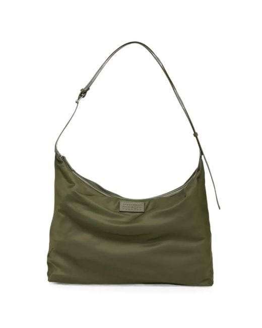 MM6 by Maison Margiela Green Logo-Patch Shoulder Bag