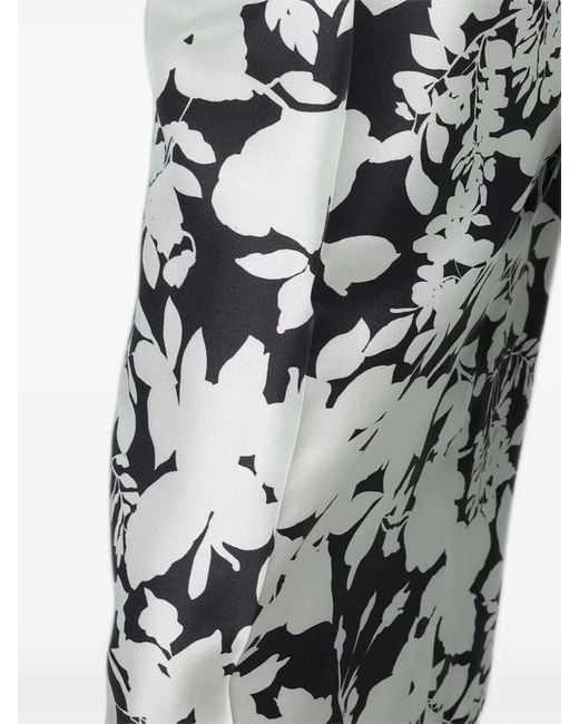 Agnona White Floral-Print Trousers