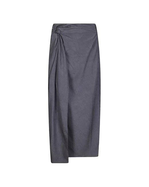 Rohe Blue Crinkled-Texture Midi Skirt