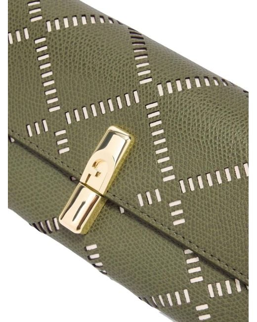 Furla Gray Iride Continental Perforated Wallet