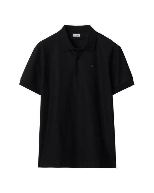 Burberry Black Metal Ekd Cotton Polo Shirt for men