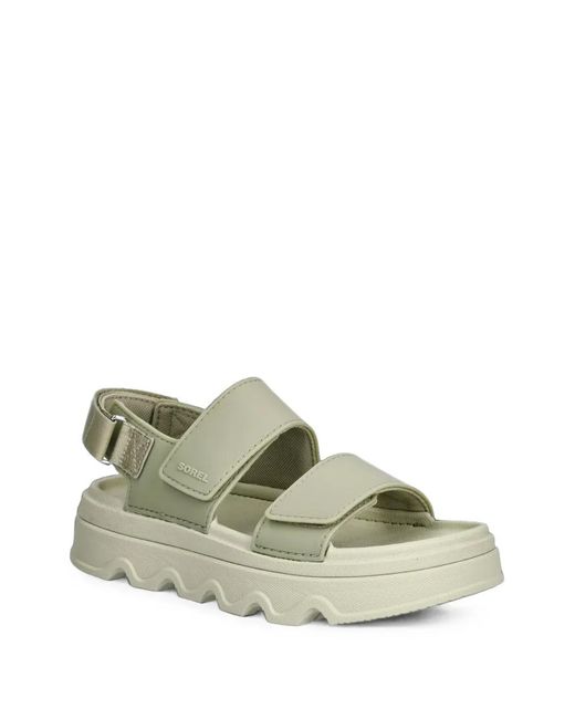 Sorel Green Touch-Strap Platform Sandals