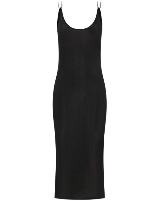 Dion Lee Black Semi-sheer Open-back Midi Dress