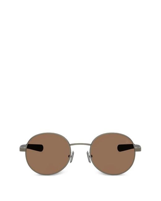 Moncler Gray Matte Centro Round-Frame Sunglasses