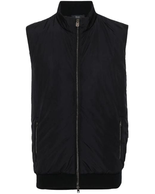 Herno Black Zipped Vest for men