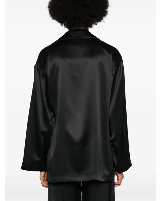 Max Mara Black Vasaio V-Neck Long-Sleeve Shirt