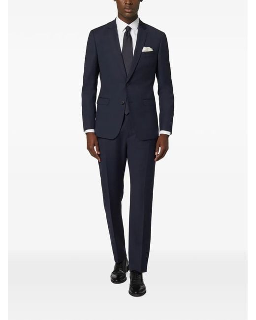 Boggi Blue Patterned Wool Blazer for men