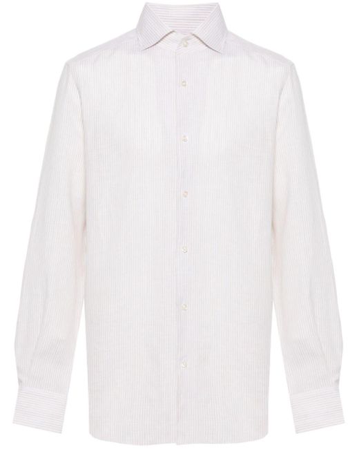 Boggi Meliertes Hemd aus Leinen in White für Herren