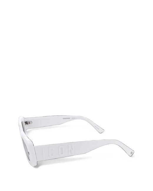 DSquared² White Rectangle-Frame Sunglasses
