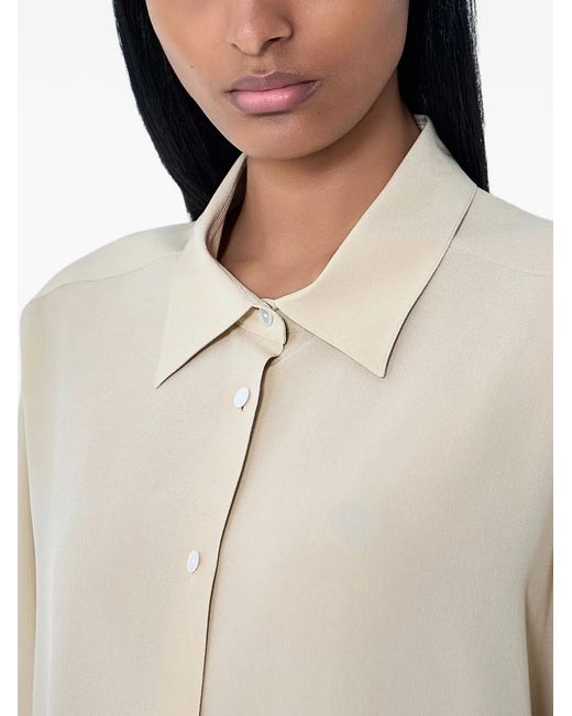 The Row White Button Long-Sleeve Shirt