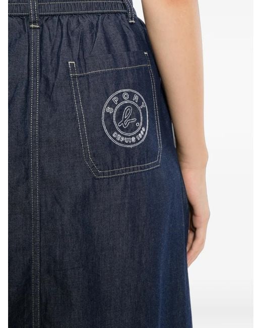 SPORT b. by agnès b. Blue Chambray Midi Skirt