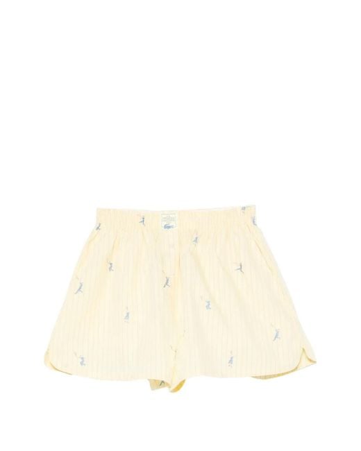 Lacoste Natural Embroidered Pinstripe Shorts