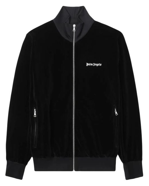 Palm Angels Black Logo-print Track Jacket for men