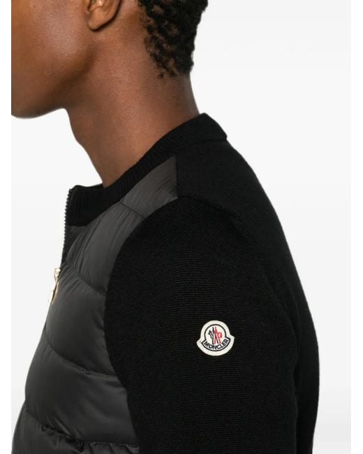 Moncler Black Padded Logo-Patch Jacket for men