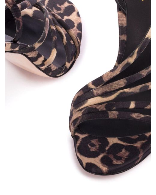 Le Silla Metallic Scarlet 105mm Leopard-print Sandals