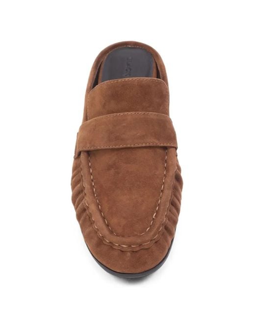 Black Suede Studio Brown Gabby Suede Flat Mules