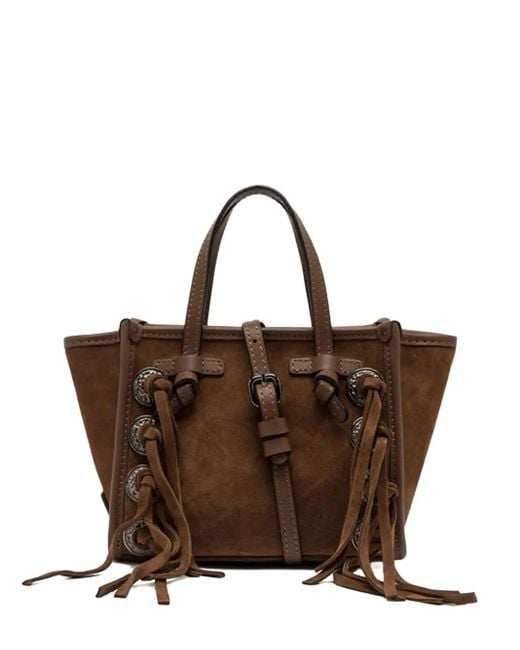 Gianni Chiarini Suede Tote Bag Brown