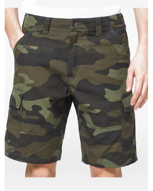 Oakley Green Camouflage-Print Cargo Shorts for men