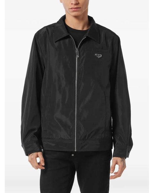 Philipp Plein Black Zip-Up Jacket for men