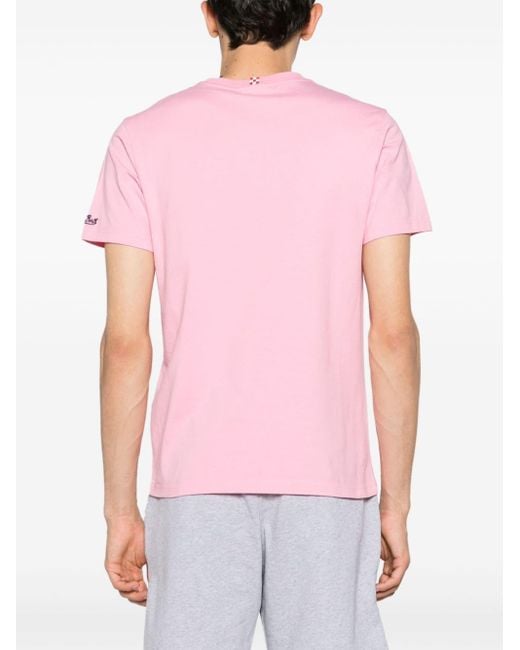 Mc2 Saint Barth T-Shirt mit grafischem Print in Pink für Herren