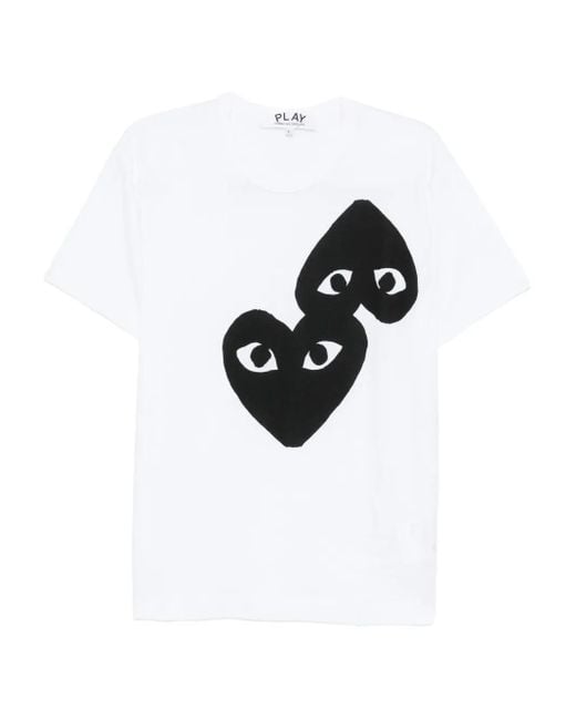 COMME DES GARÇONS PLAY White T-Shirt Mit Herz-Print