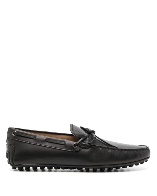 Tod's Black Gommino Leather Loafers for men